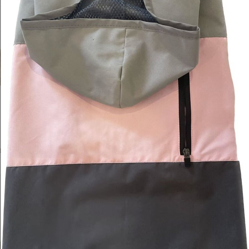 Eddie Bauer Pet Waterproof Dog Windbreaker - Size Medium, Pink/Gray Hooded Rain - Picture 9 of 12